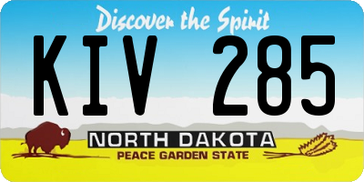 ND license plate KIV285