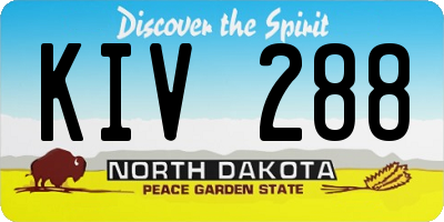 ND license plate KIV288