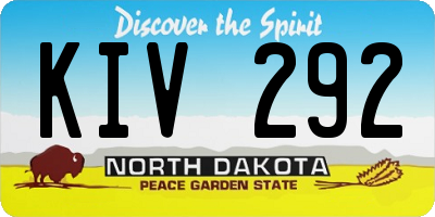 ND license plate KIV292
