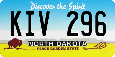 ND license plate KIV296
