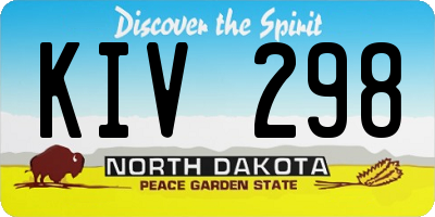ND license plate KIV298