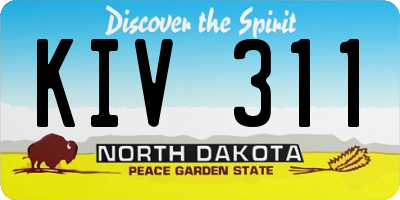 ND license plate KIV311