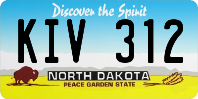 ND license plate KIV312
