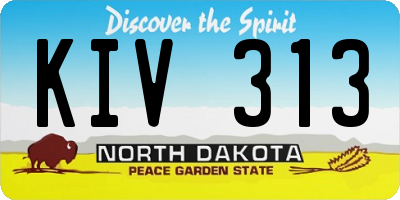 ND license plate KIV313