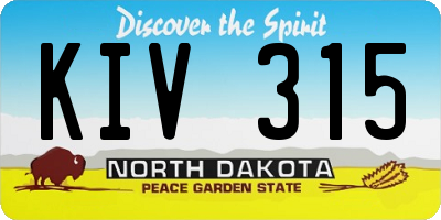 ND license plate KIV315