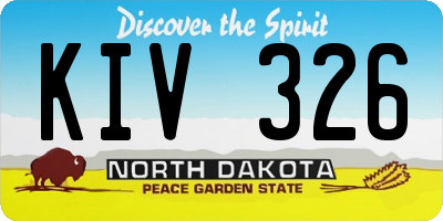 ND license plate KIV326