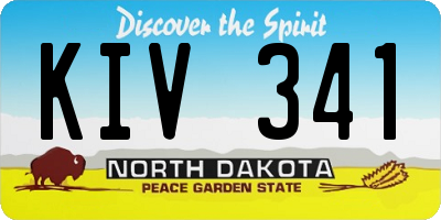 ND license plate KIV341