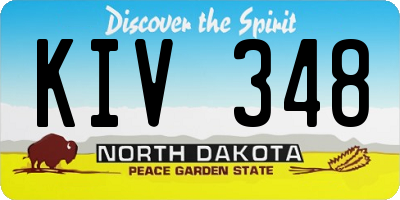 ND license plate KIV348