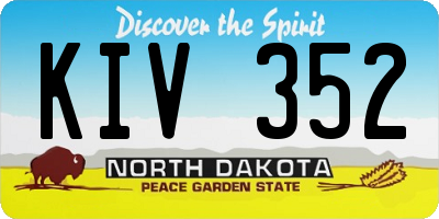 ND license plate KIV352