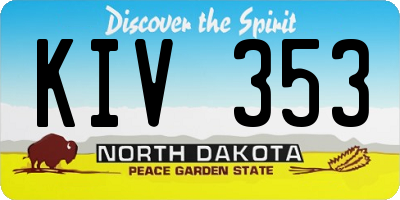 ND license plate KIV353