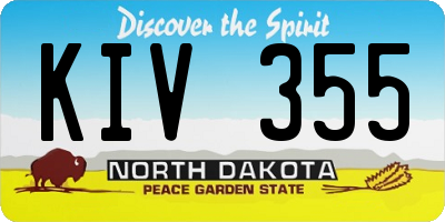 ND license plate KIV355