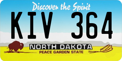ND license plate KIV364