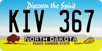ND license plate KIV367