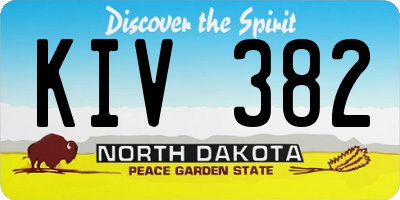 ND license plate KIV382