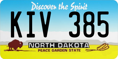 ND license plate KIV385