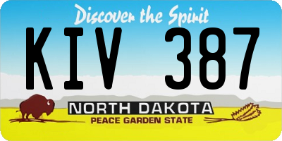 ND license plate KIV387