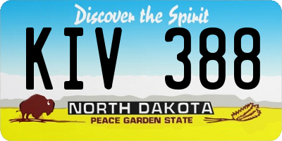 ND license plate KIV388