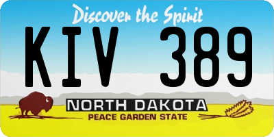 ND license plate KIV389