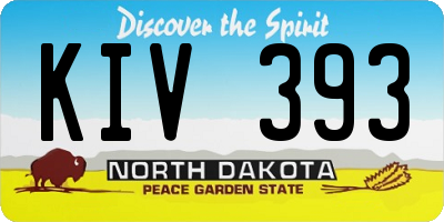 ND license plate KIV393