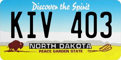 ND license plate KIV403