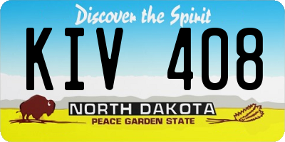ND license plate KIV408