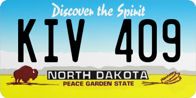ND license plate KIV409