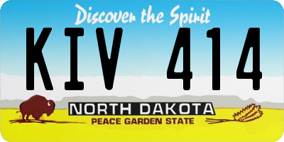 ND license plate KIV414