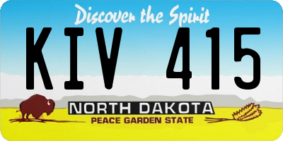 ND license plate KIV415