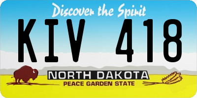 ND license plate KIV418