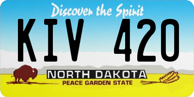 ND license plate KIV420