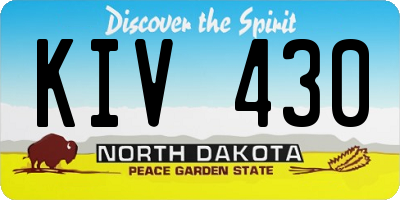ND license plate KIV430