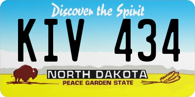 ND license plate KIV434
