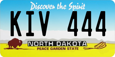 ND license plate KIV444