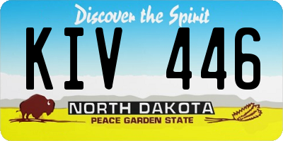 ND license plate KIV446