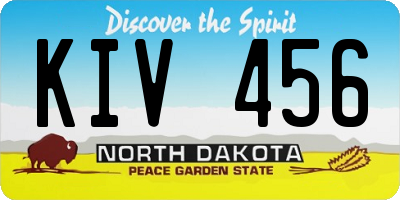 ND license plate KIV456