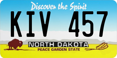 ND license plate KIV457