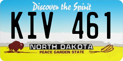 ND license plate KIV461