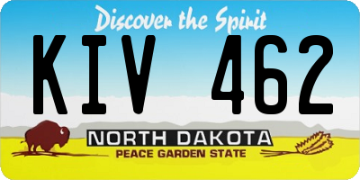 ND license plate KIV462
