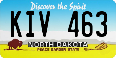 ND license plate KIV463