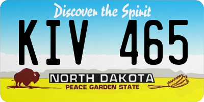 ND license plate KIV465