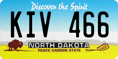 ND license plate KIV466