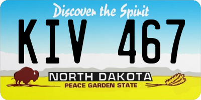 ND license plate KIV467