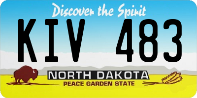 ND license plate KIV483