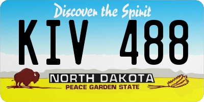 ND license plate KIV488
