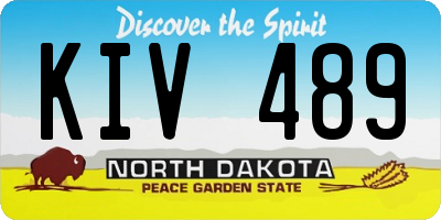 ND license plate KIV489