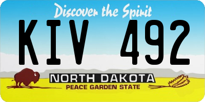 ND license plate KIV492