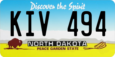 ND license plate KIV494