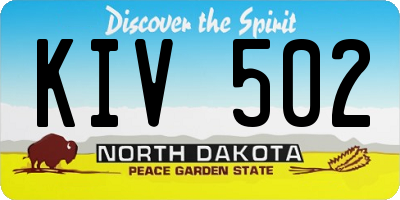 ND license plate KIV502