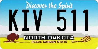 ND license plate KIV511