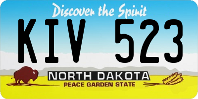 ND license plate KIV523